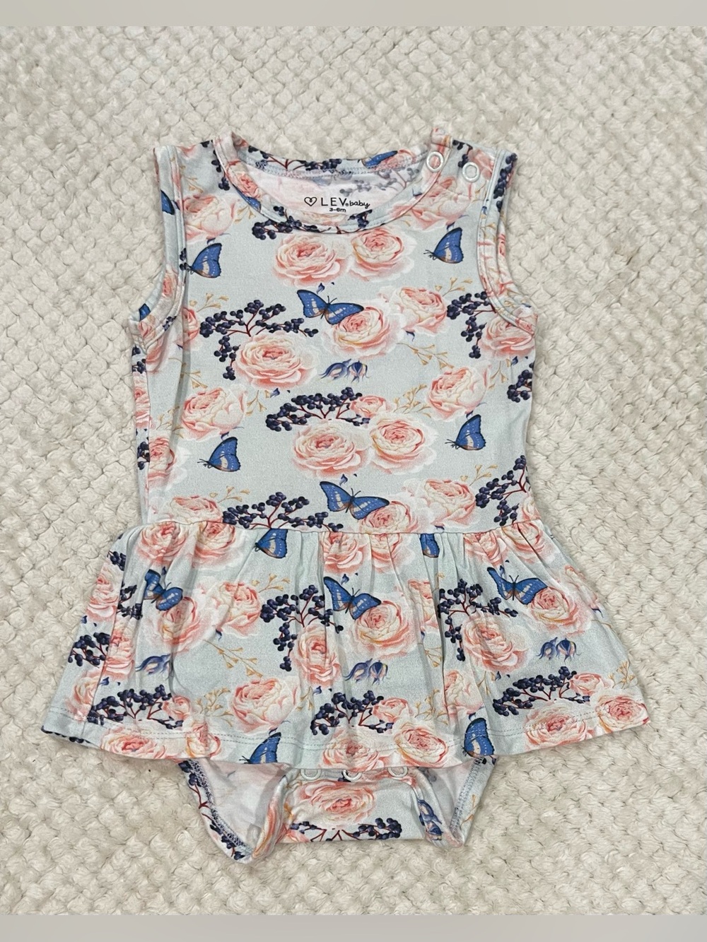 Lev Baby Skirted Bodysuit in Julia Butterflies Size 3-6M